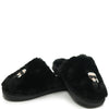 Karl Lagerfeld Black Fur Slide-Tassel Children Shoes