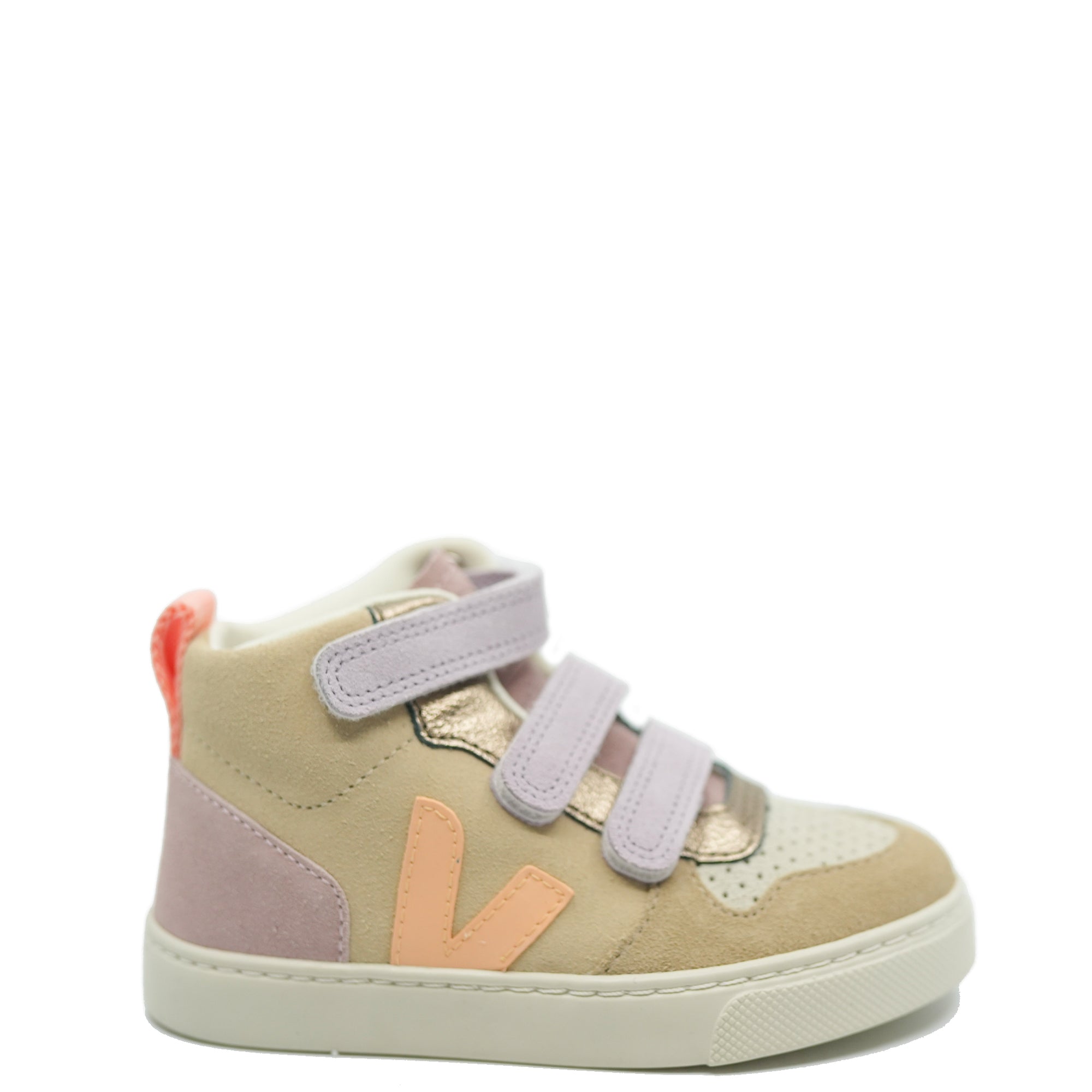 Veja Multico Almond Peach Hi Top Sneaker-Tassel Children Shoes