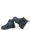 Babywalker Blue and Black Sparkle Zipper Bootie-Tassel Children Shoes
