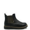 Emel Black Leather Wingtip Bootie-Tassel Children Shoes