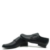 Atlanta Mocassin Black Pebbled Double Monk Dress Shoe-Tassel Children Shoes