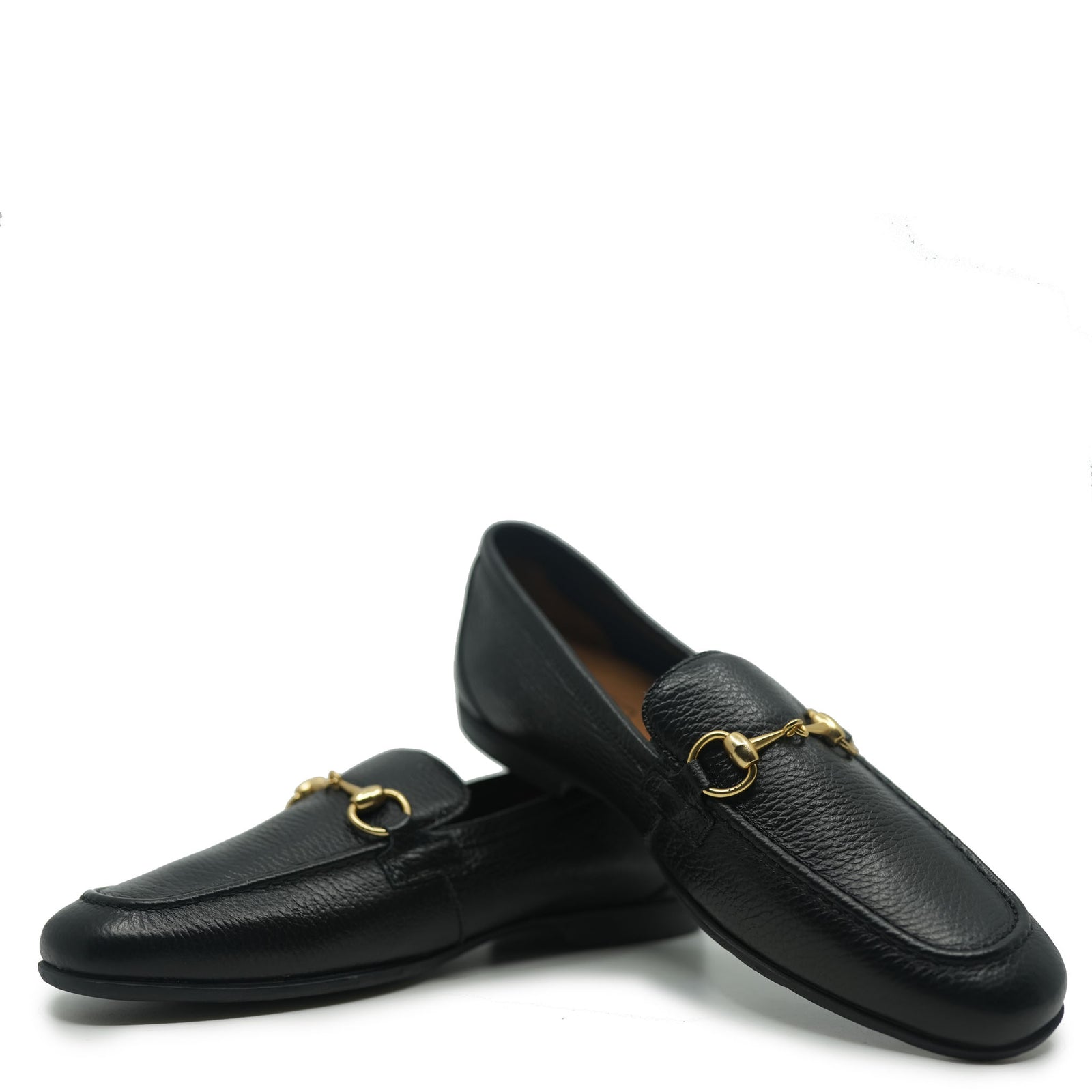 Atlanta Mocassin Black Pebbled Buckle Yacht Loafer-Tassel Children Shoes