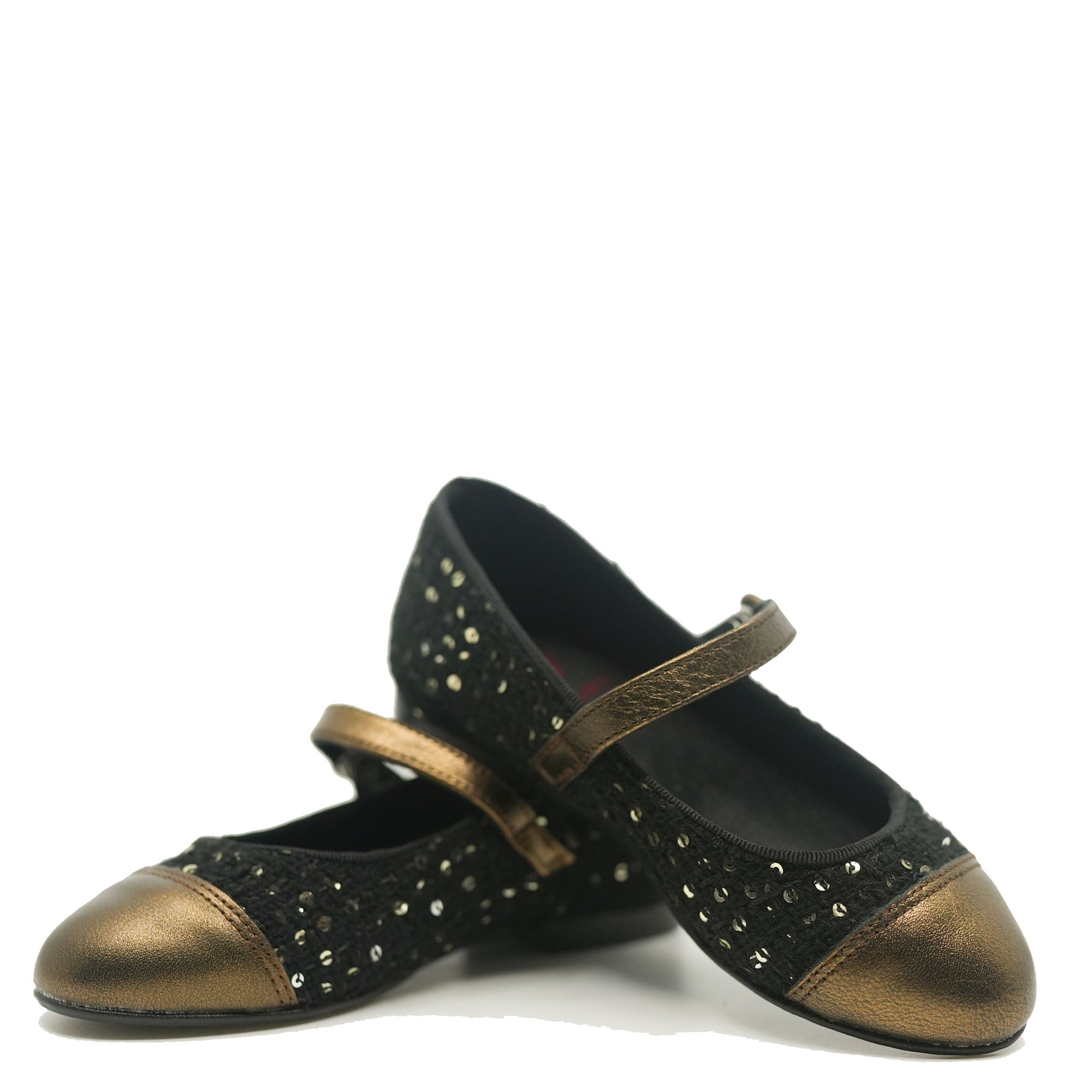 Blublonc Bronze Sequin Mary Jane-Tassel Children Shoes