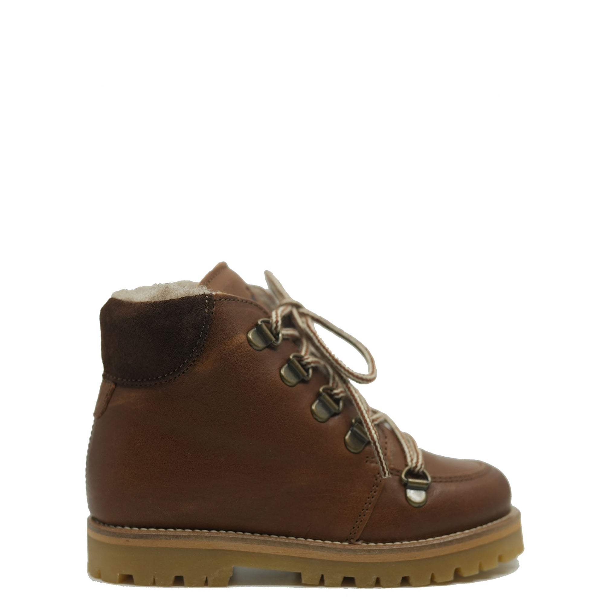 Petit Nord Hazelnut Fur Combat Boot-Tassel Children Shoes