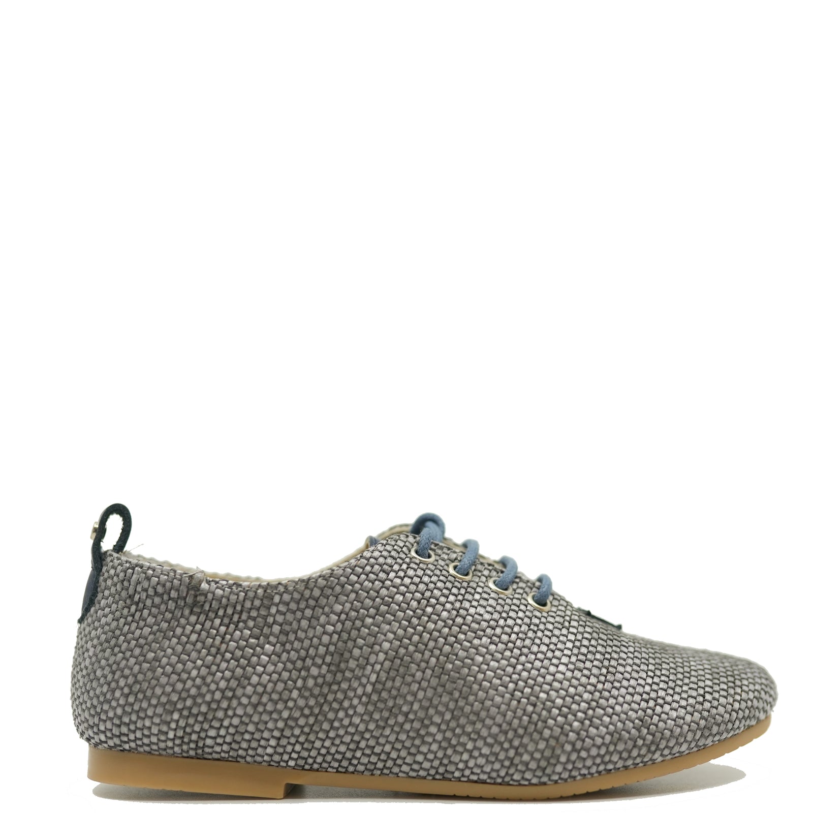 Manuela Blue Weave Lace Up Oxford-Tassel Children Shoes