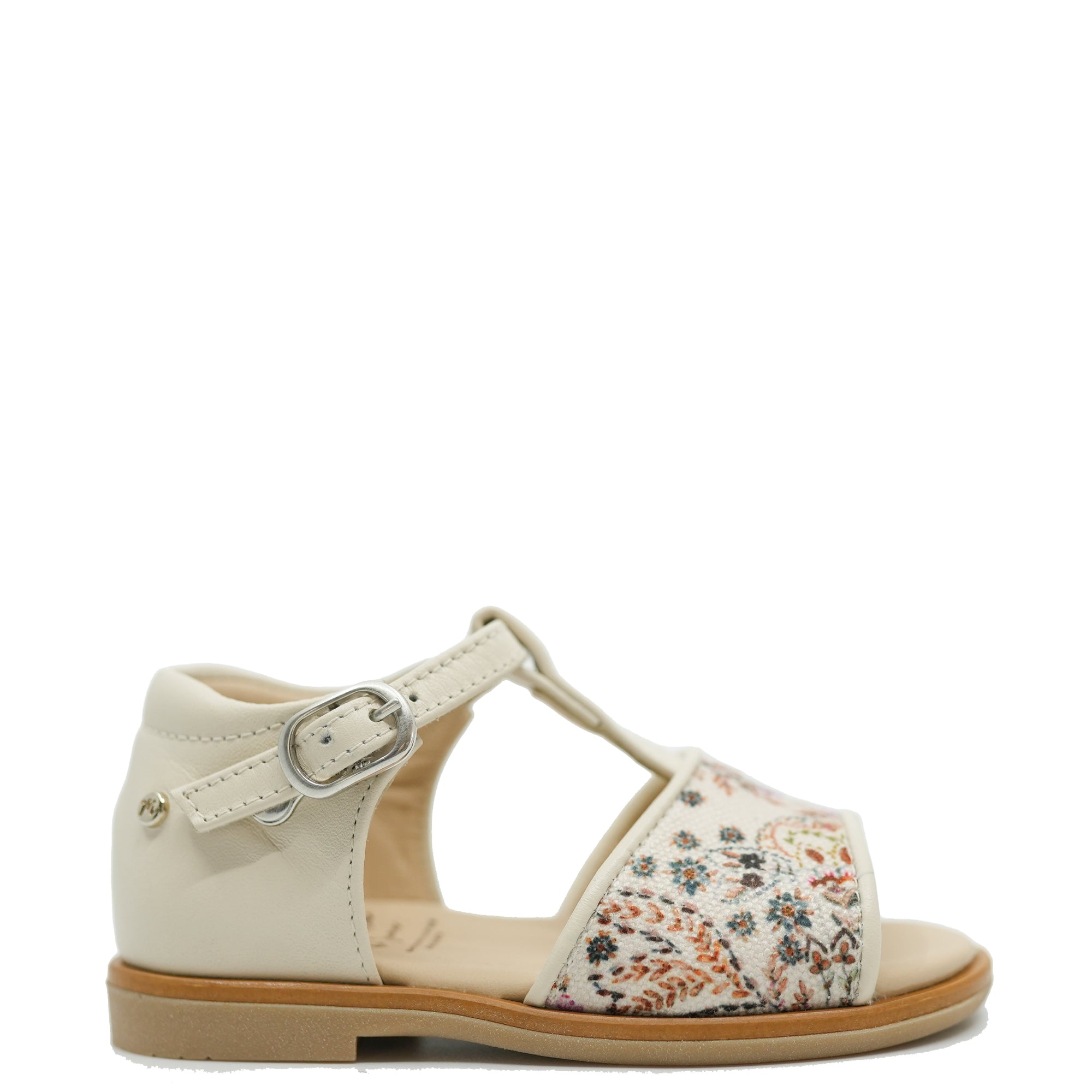 Manuela Cream Floral Baby Sandal-Tassel Children Shoes