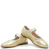 Beberlis Gold Diamond Cut Pointed Mary Jane-Tassel Children Shoes