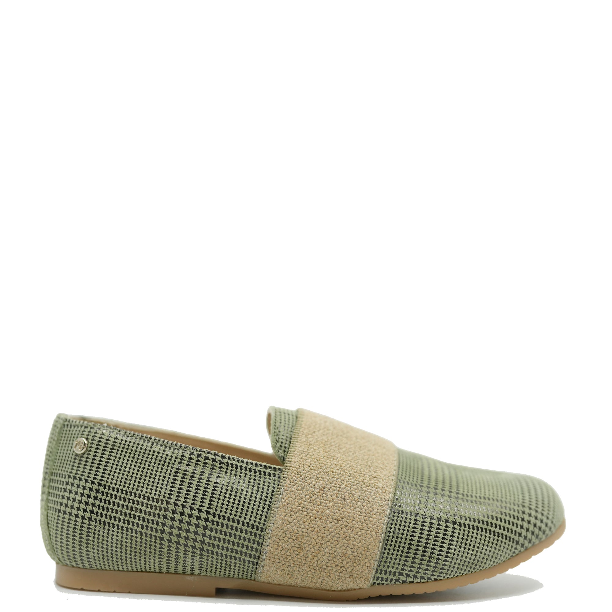 Manuela Moss Plaid Elastic Smoking Loafer-Tassel Children Shoes
