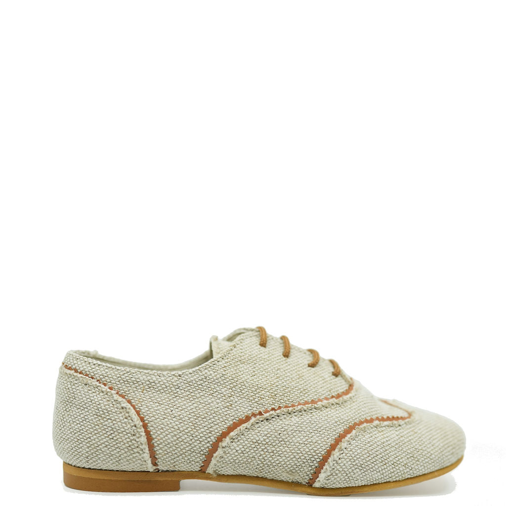 Sonatina Linen Wingtip Oxford-Tassel Children Shoes