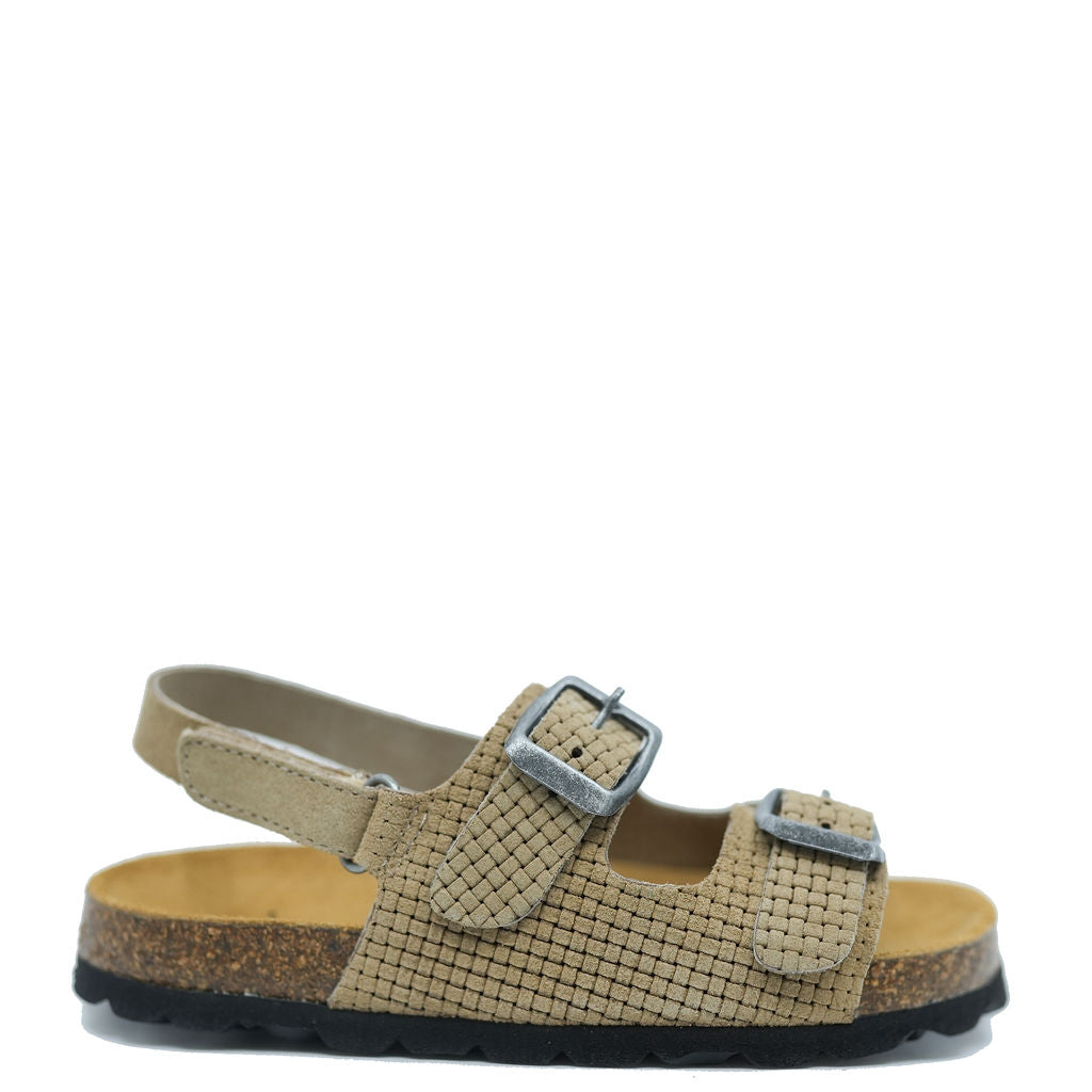 Tocoto Beige Weave Buckle Sandal-Tassel Children Shoes