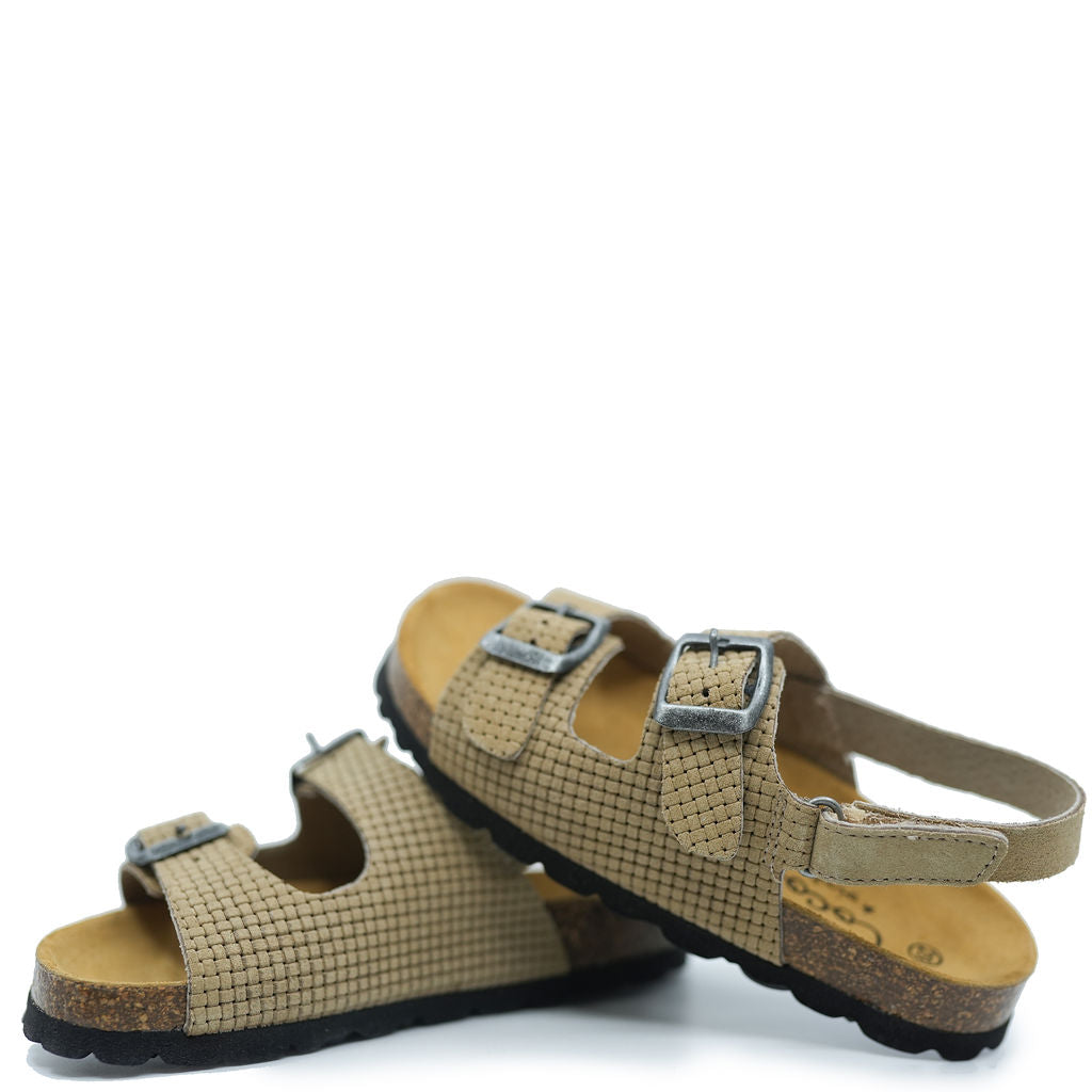 Tocoto Beige Weave Buckle Sandal-Tassel Children Shoes