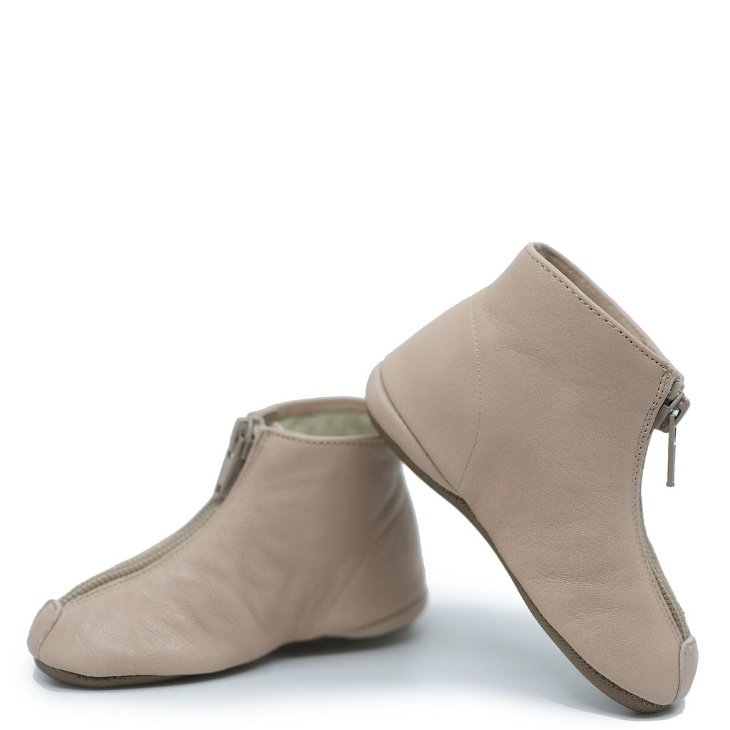 Pepe Nude Zipper Baby Bootie-Tassel Children Shoes