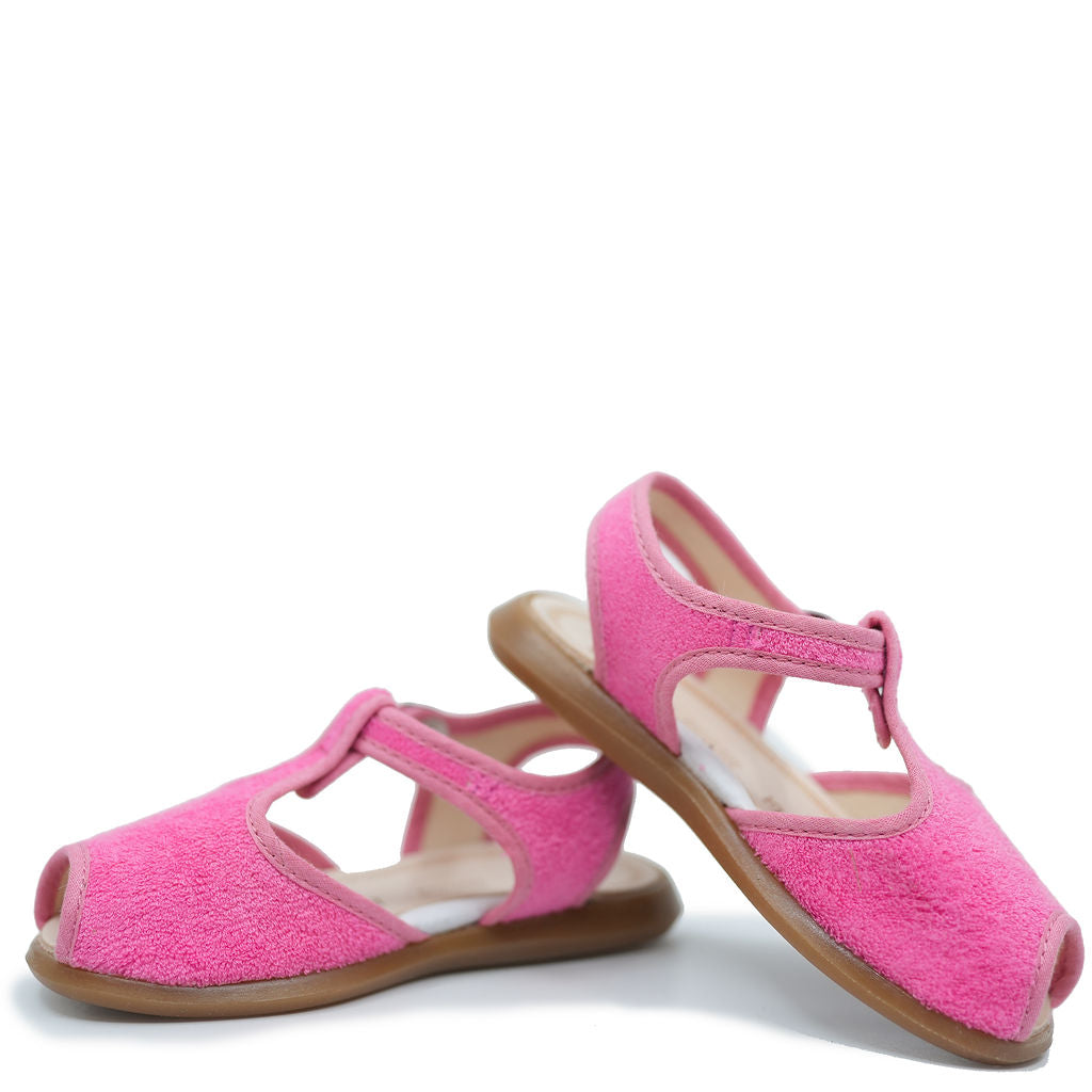 Pepe Pink Terry T Strap Sandal-Tassel Children Shoes