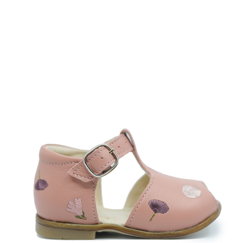 Emel Rose Flower Embroidered Baby Sandal-Tassel Children Shoes
