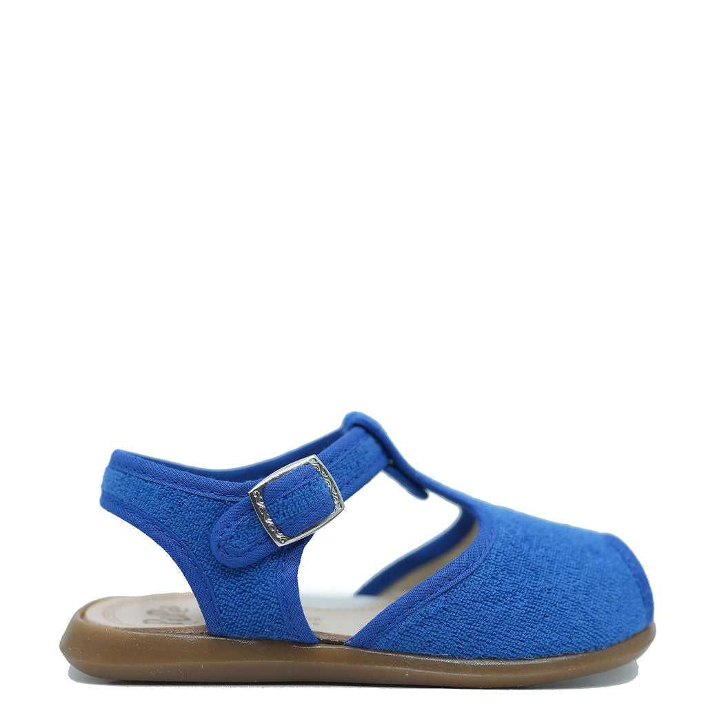 Pepe Blue Terry T Strap Sandal-Tassel Children Shoes