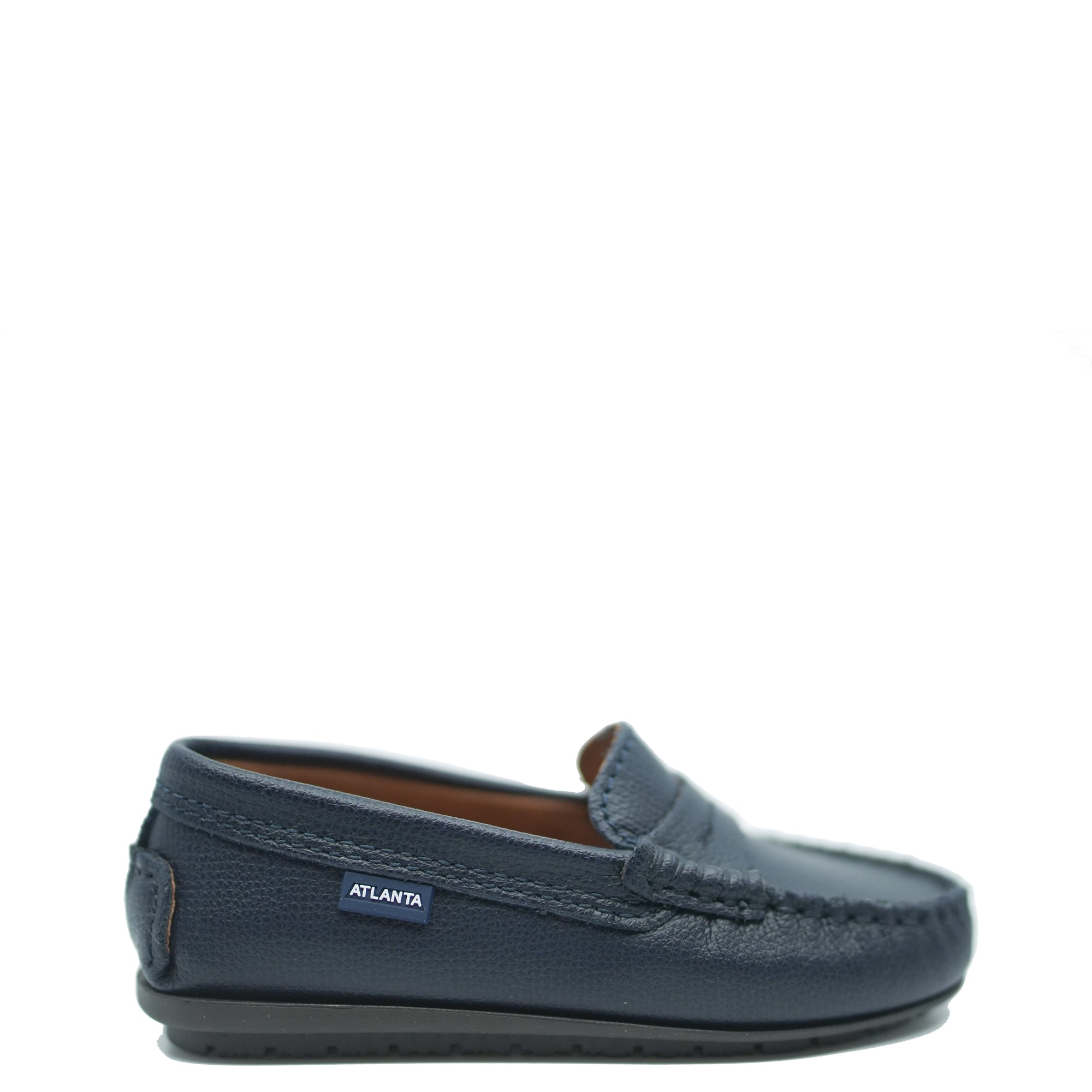 Atlanta Mocassin Navy Grain Penny Loafer-Tassel Children Shoes