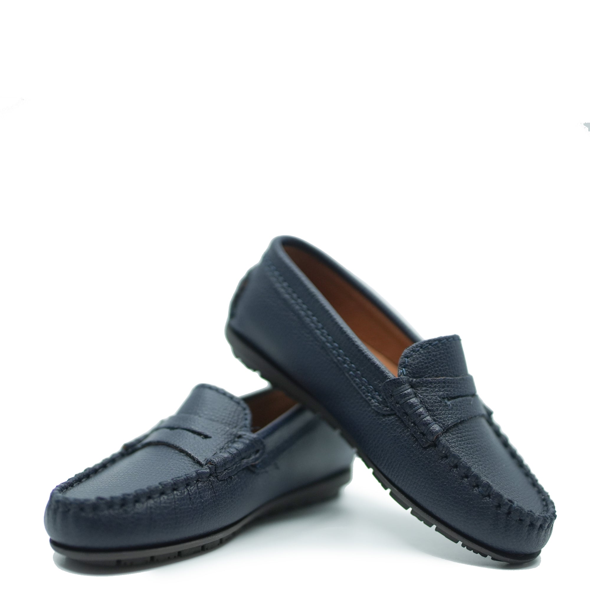 Atlanta Mocassin Navy Grain Penny Loafer-Tassel Children Shoes