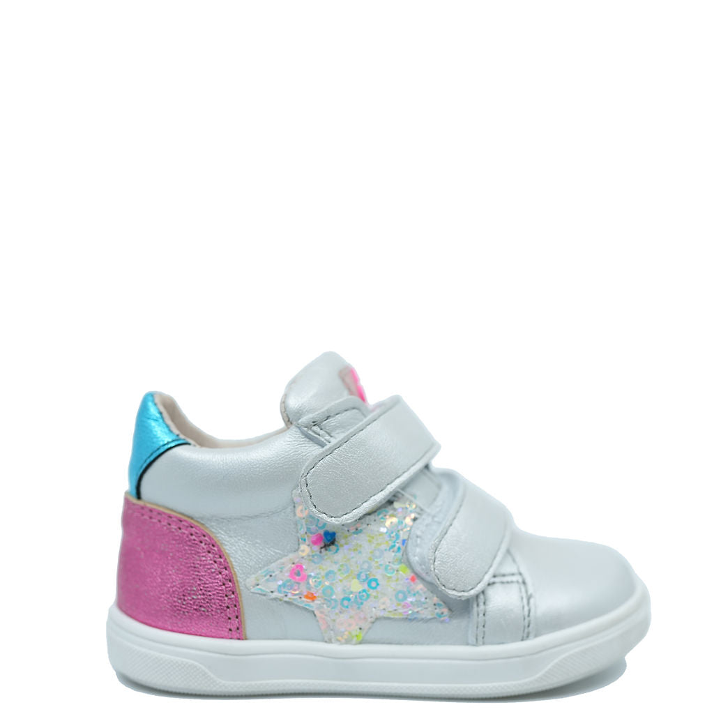 Acebos Gray and Pink Star Baby Sneaker-Tassel Children Shoes