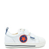 Acebos White and Blue Velcro Sneaker-Tassel Children Shoes