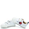 Acebos White and Blue Velcro Sneaker-Tassel Children Shoes