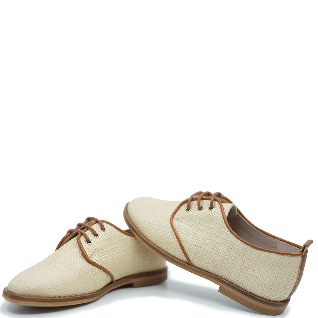 Beberlis Natural Weave Oxford-Tassel Children Shoes