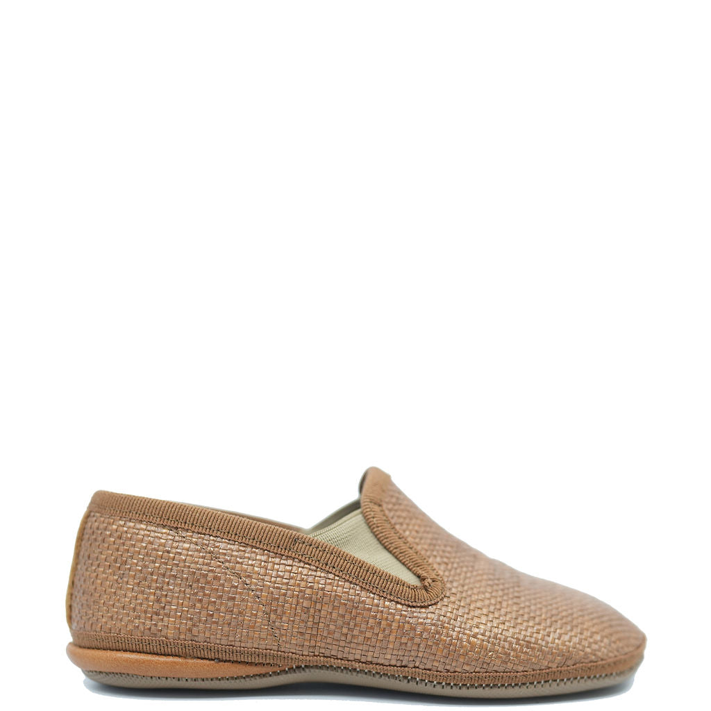 Pepe Camel Rattan Slip on Shoe-Tassel Children Shoes