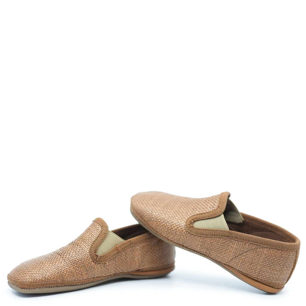 Pepe Camel Rattan Slip on Shoe-Tassel Children Shoes