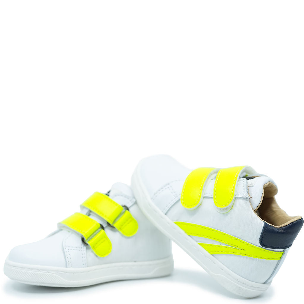 Acebos White and Neon Baby Sneaker-Tassel Children Shoes