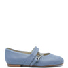 Blublonc Pale Blue Chain Elastic Mary Jane-Tassel Children Shoes