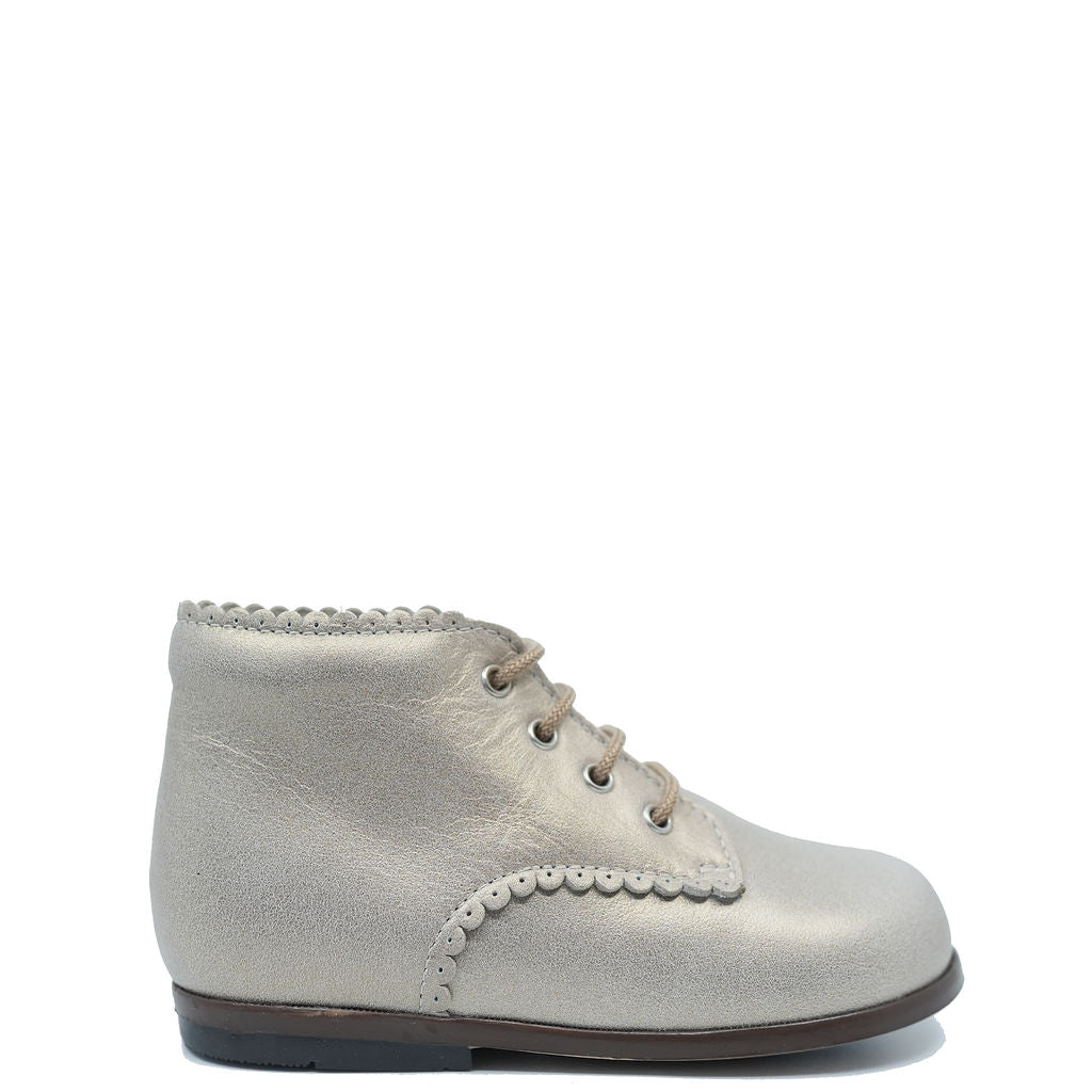 Beberlis Champagne Scalloped Baby Shoe-Tassel Children Shoes