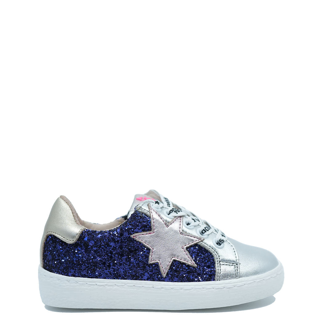 Acebos Navy Glitter Sneaker-Tassel Children Shoes