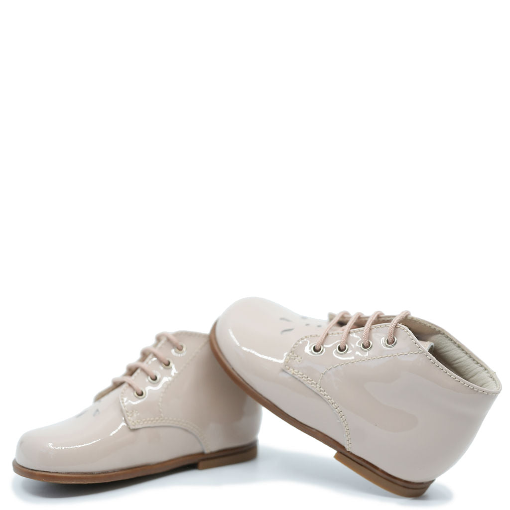 Beberlis Baby Pink Patent Cutout Baby Shoe-Tassel Children Shoes