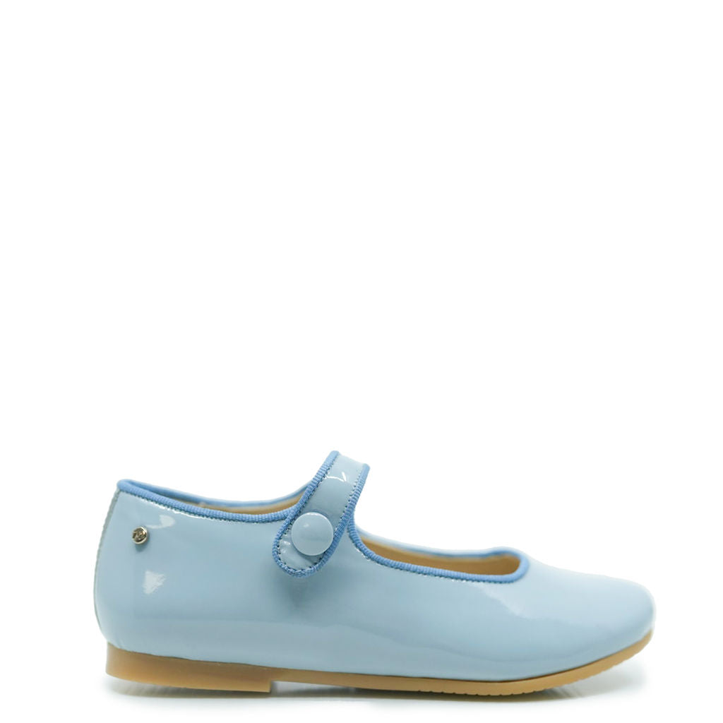 Manuela Sky Blue Patent Mary Jane-Tassel Children Shoes