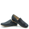 Manuela Black Leather Weave Smoking Loafer-Tassel Children Shoes