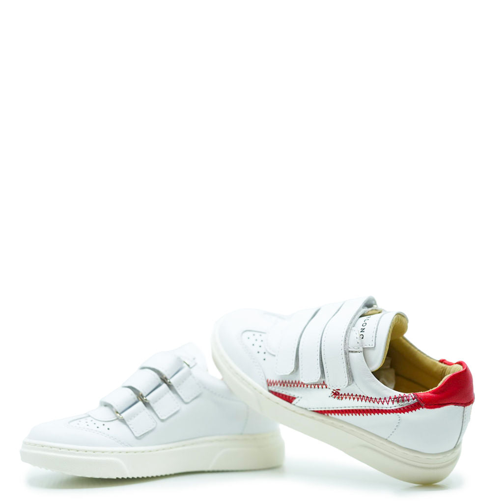 Blublonc White and Red Lightning Sneaker-Tassel Children Shoes