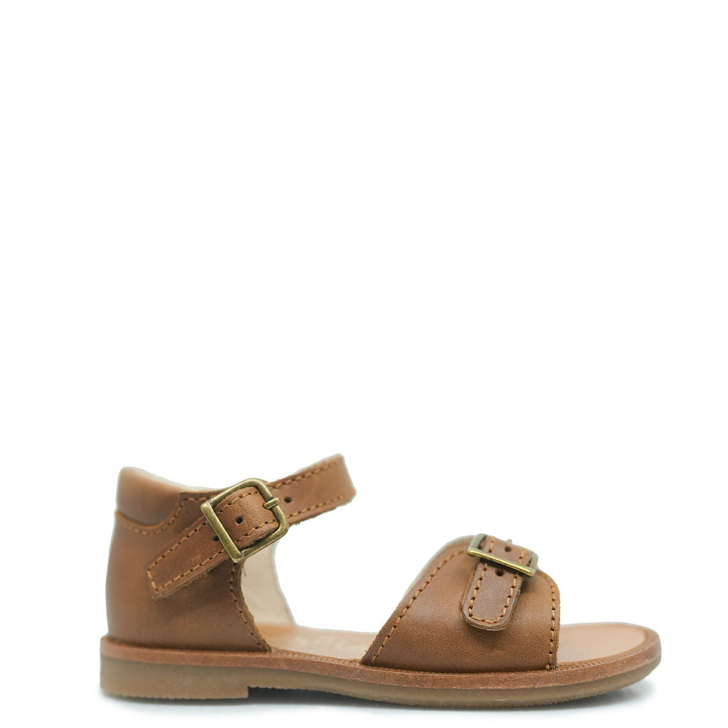 Beberlis Cognac Vintage Buckle Baby Sandal-Tassel Children Shoes