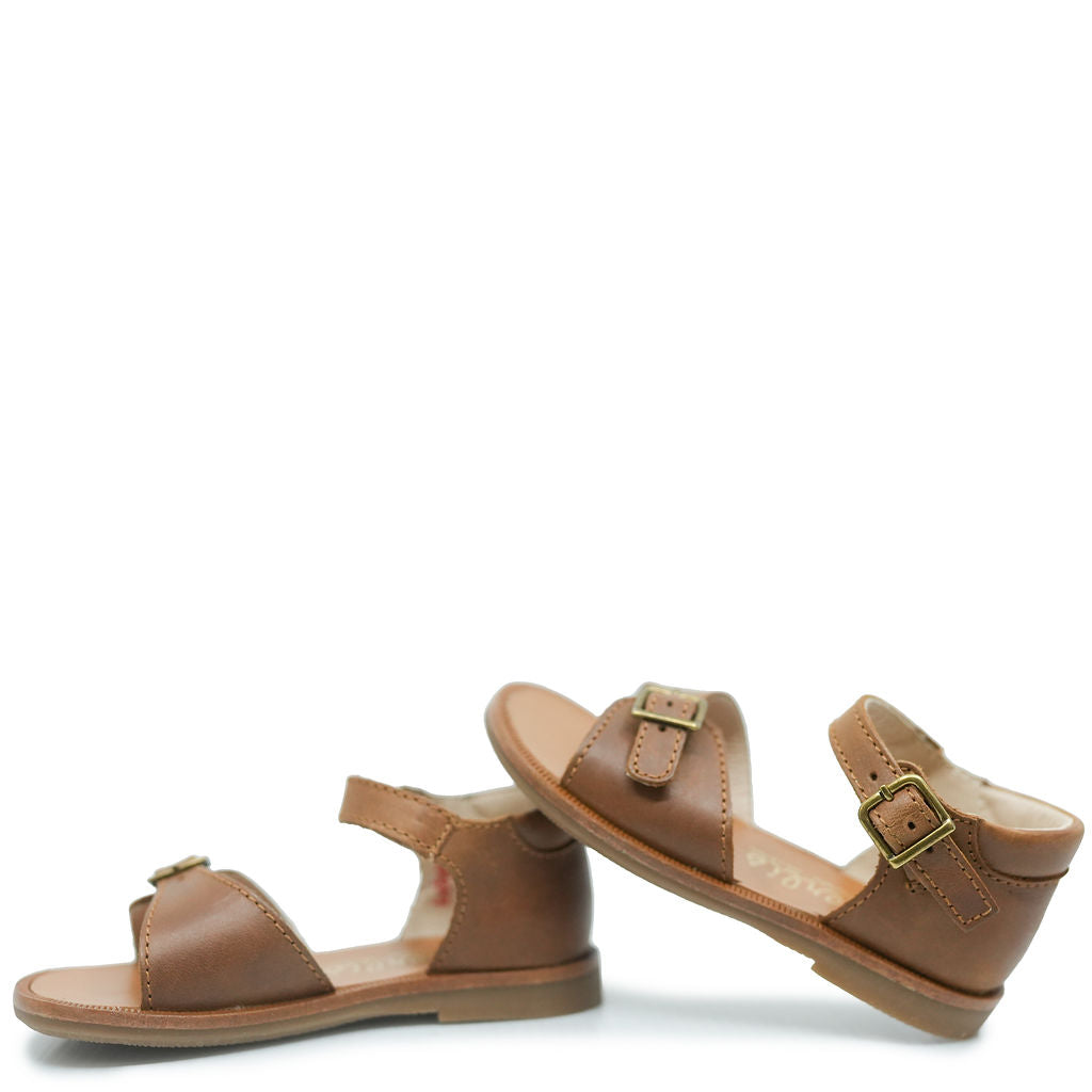 Beberlis Cognac Vintage Buckle Baby Sandal-Tassel Children Shoes