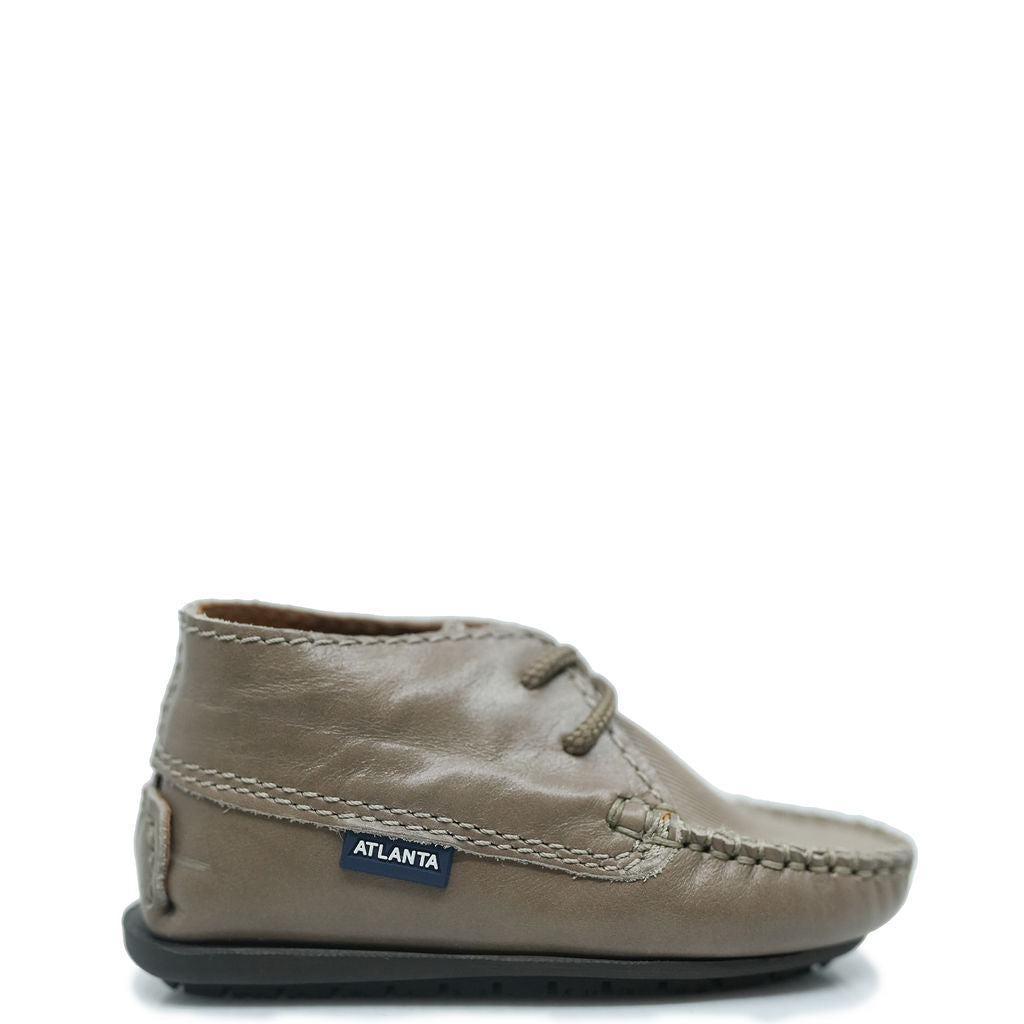 Atlanta Mocassin Taupe Stamped Baby Bootie-Tassel Children Shoes