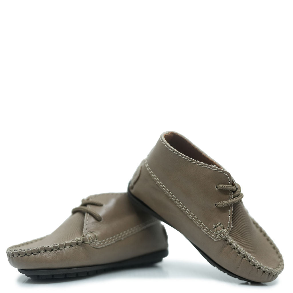 Atlanta Mocassin Taupe Stamped Baby Bootie-Tassel Children Shoes