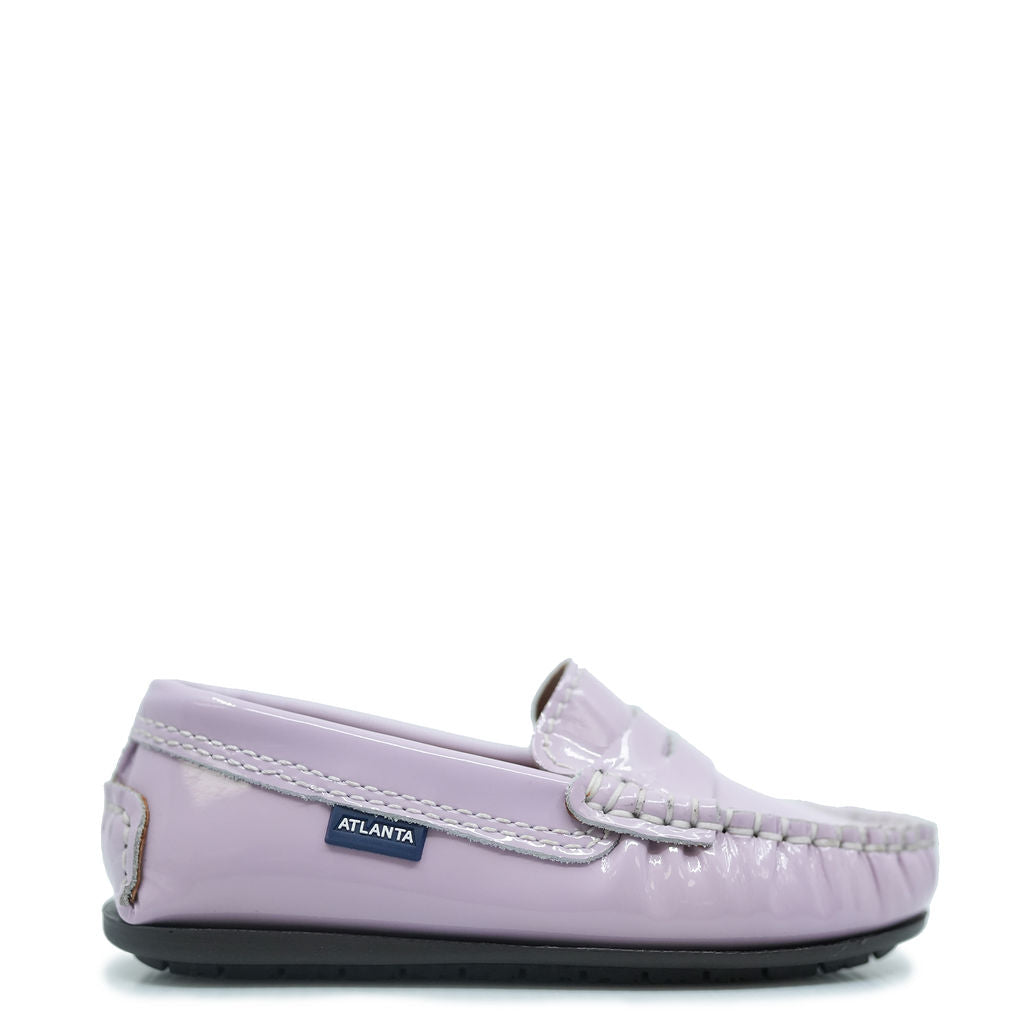 Atlanta Mocassin Violet Patent Penny Loafer-Tassel Children Shoes