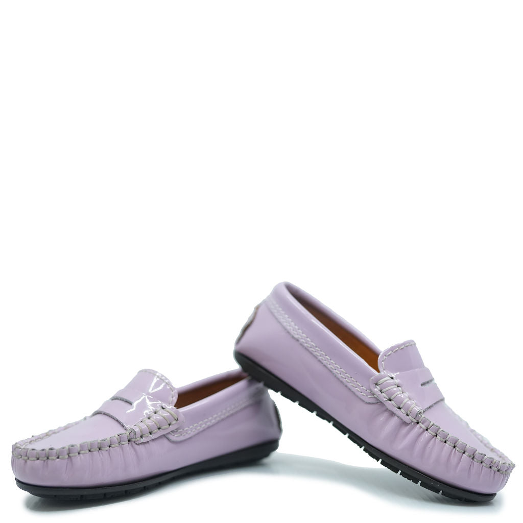 Atlanta Mocassin Violet Patent Penny Loafer-Tassel Children Shoes
