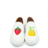 Atlanta Mocassin White Pebbled Fruit Slip On Sneaker-Tassel Children Shoes
