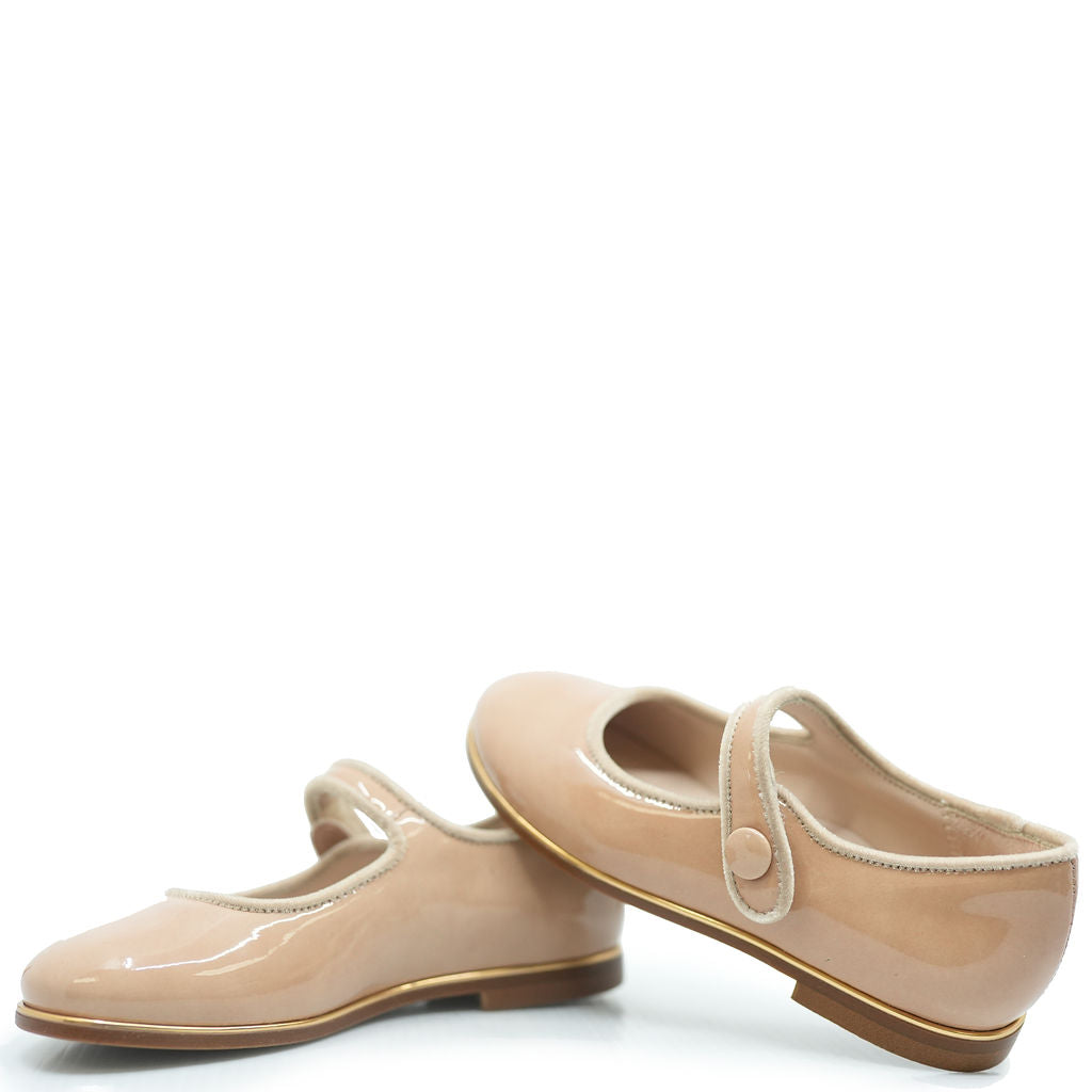 Beberlis Skin Patent Piping Velcro Mary Jane-Tassel Children Shoes