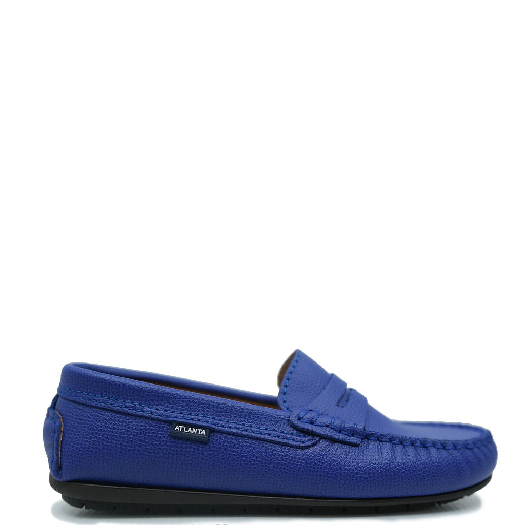 Atlanta Mocassin Cobalt Grain Penny Loafer-Tassel Children Shoes