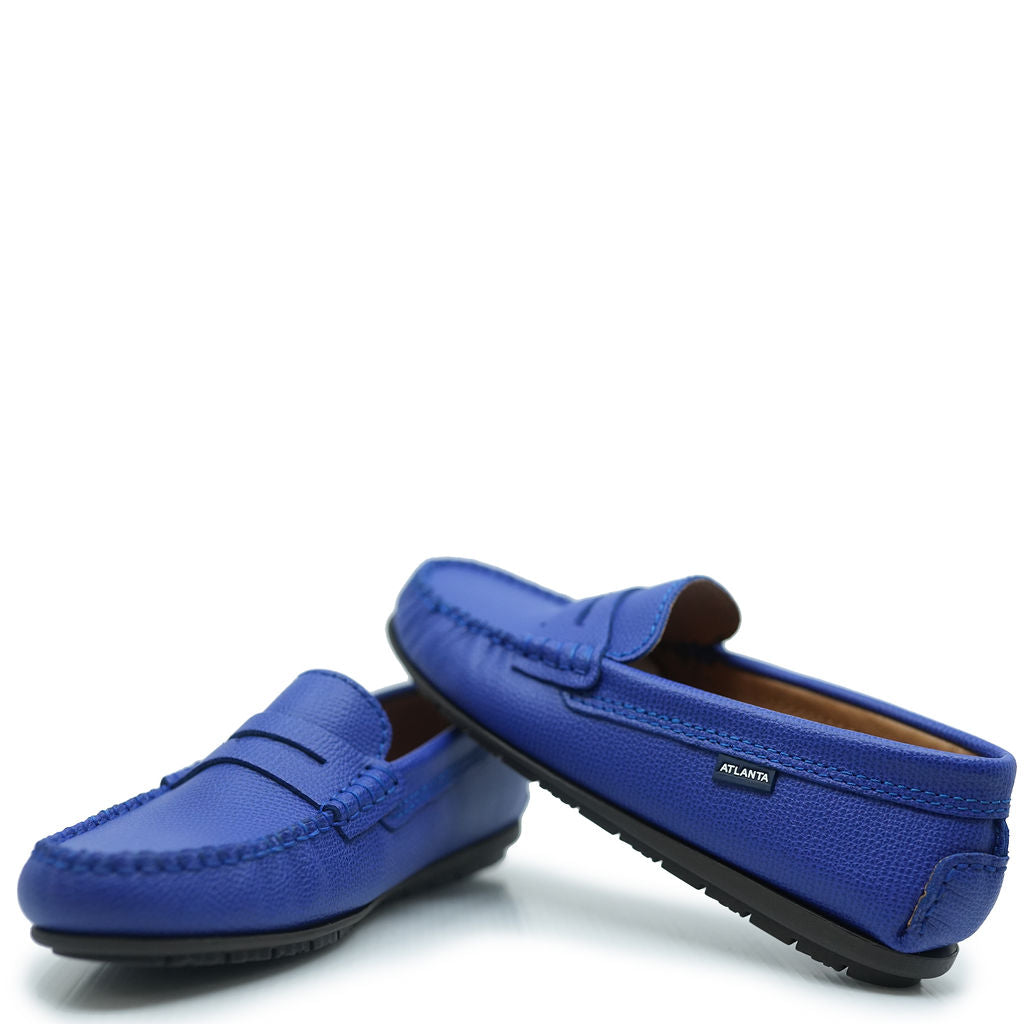 Atlanta Mocassin Cobalt Grain Penny Loafer-Tassel Children Shoes