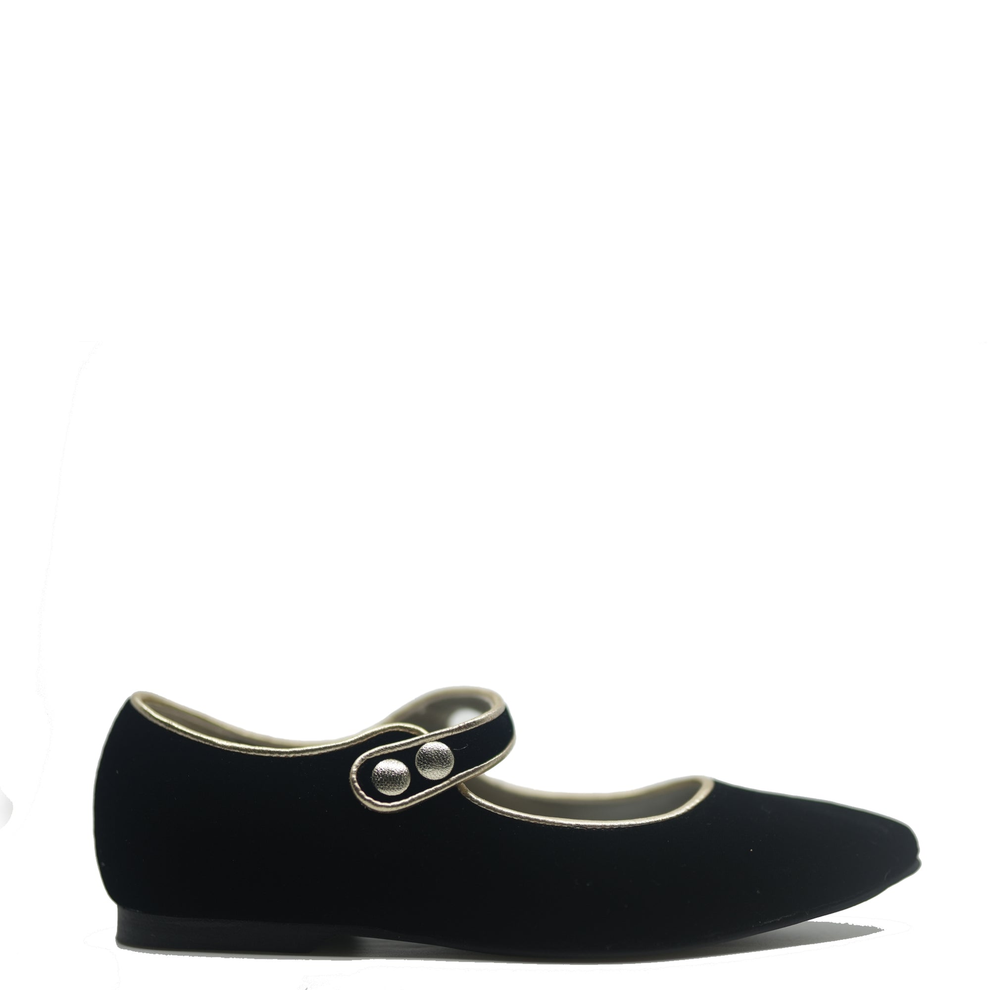 LMDI Black Velvet Pointed Mary Jane-Tassel Children Shoes