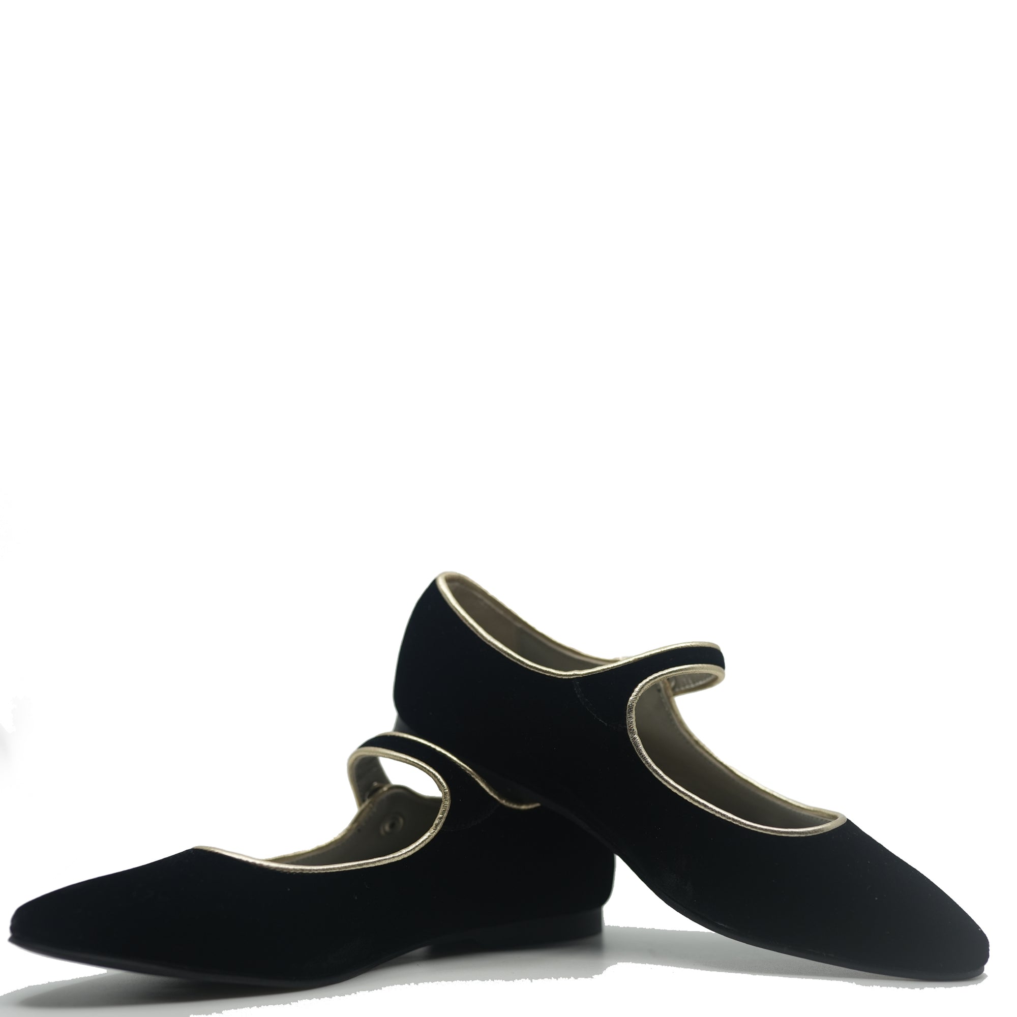 LMDI Black Velvet Pointed Mary Jane-Tassel Children Shoes