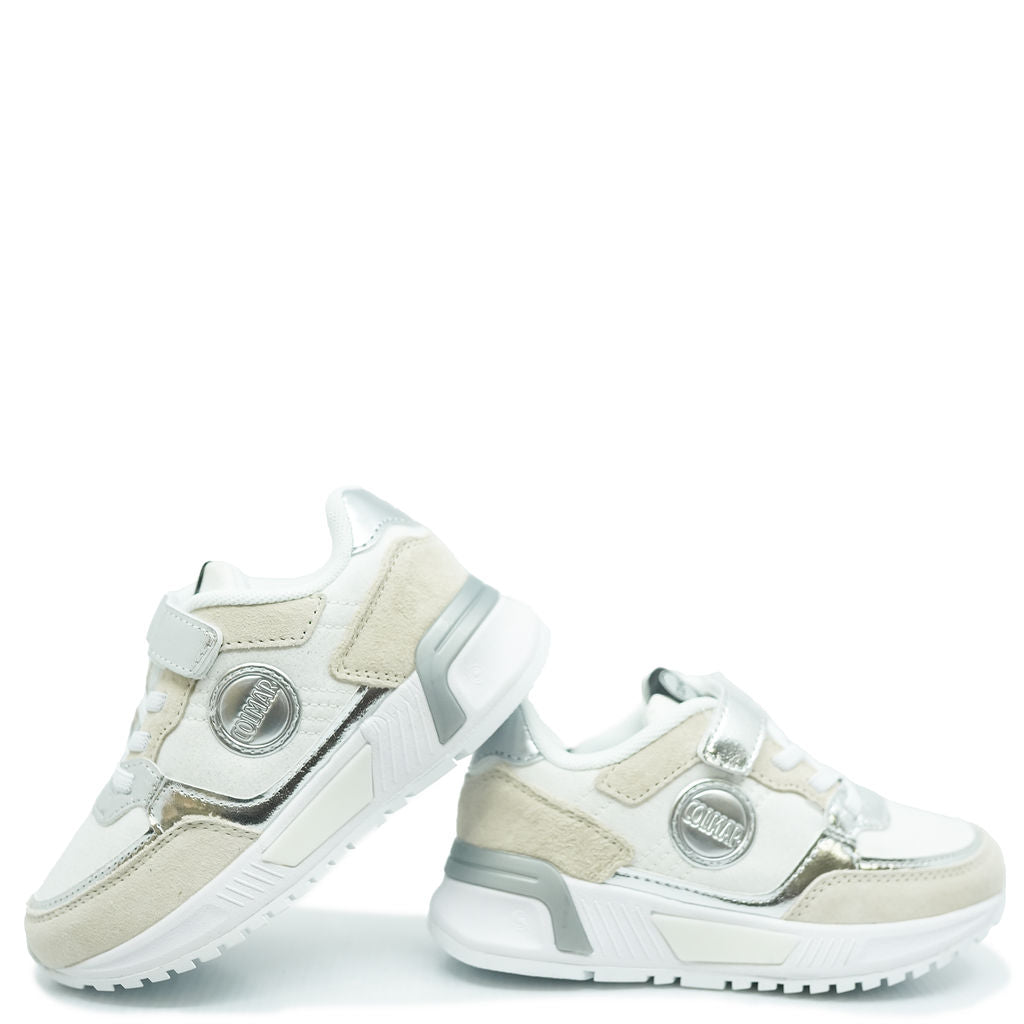 Colmar Sand and Silver Velcro Sneaker-Tassel Children Shoes