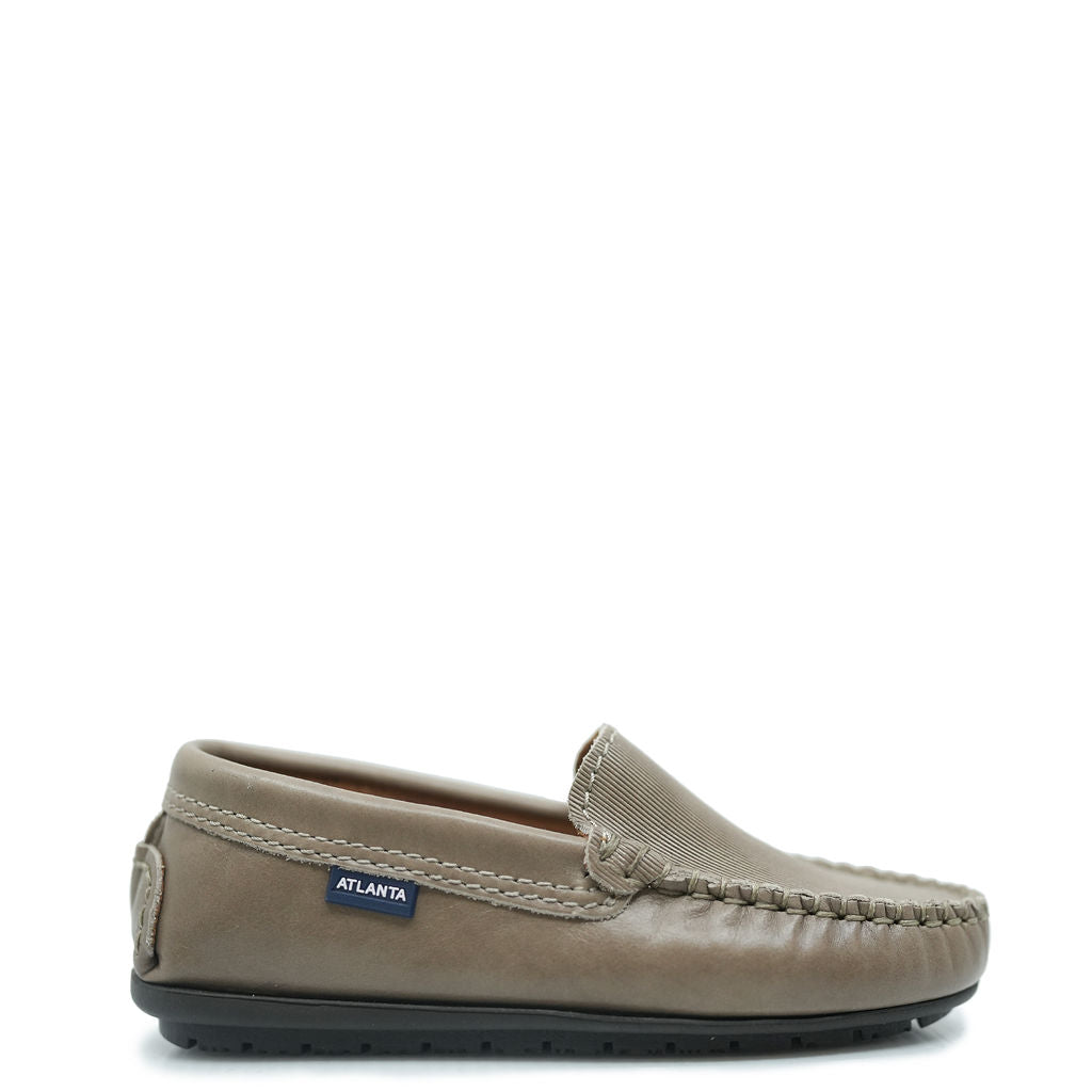 Atlanta Mocassin Taupe Stamped Loafer-Tassel Children Shoes