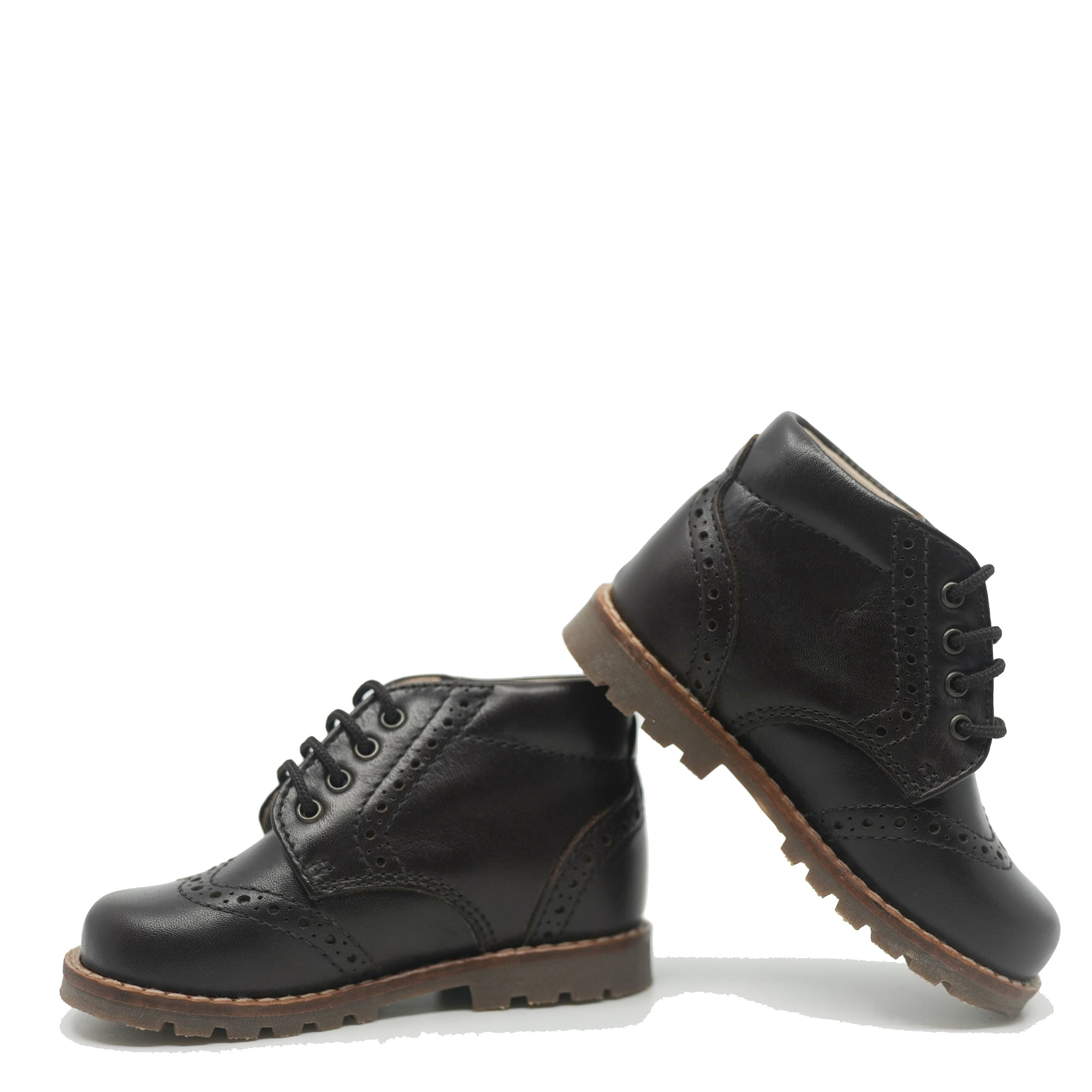 old Beberlis Brown Wingtip Chunky Baby Bootie-Tassel Children Shoes